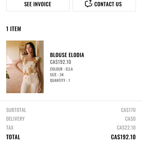 Sezane Elodia Blouse - EU 34/ US 2 - Picture 2 of 3